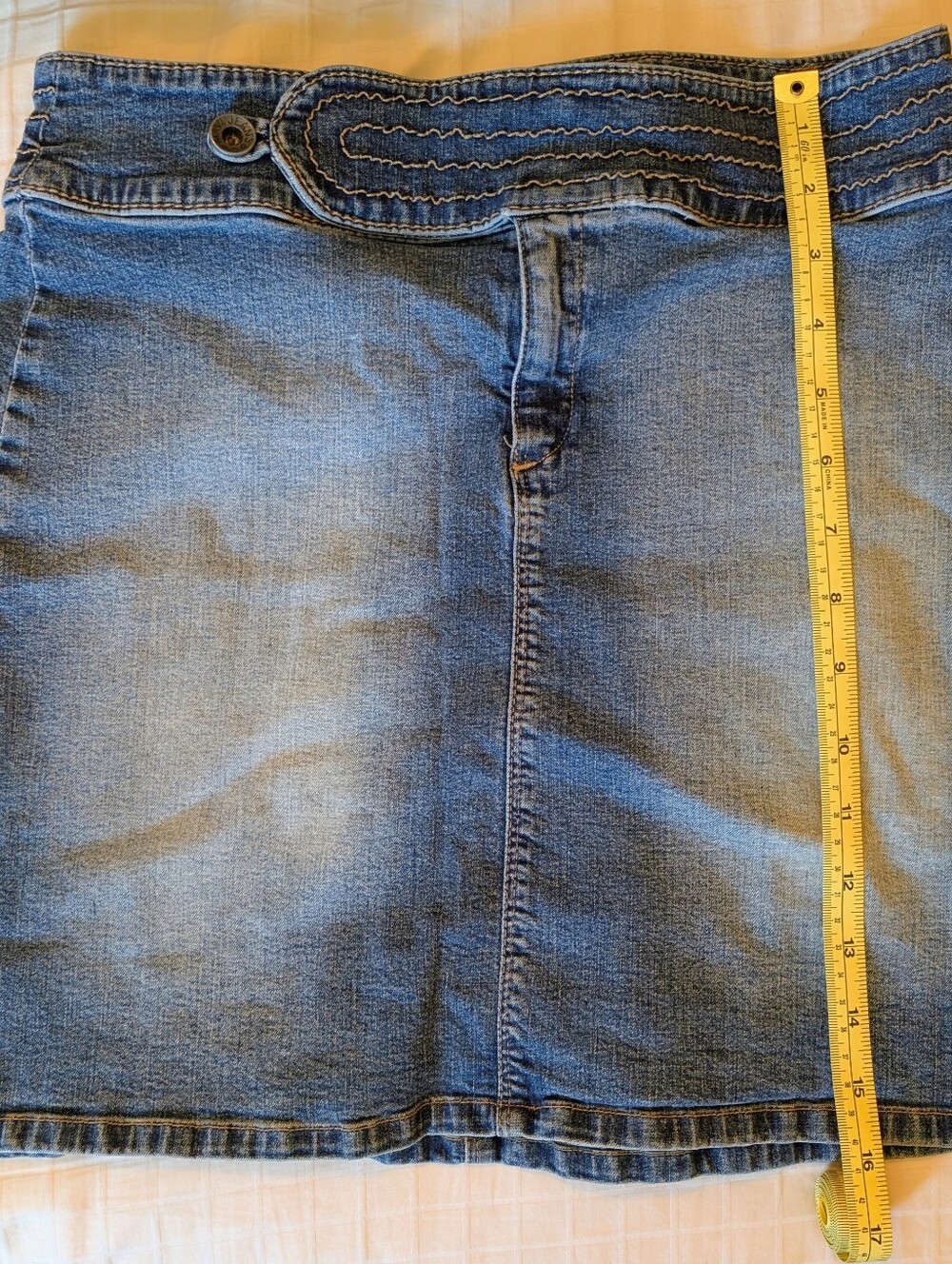 Y2K Denim Skirt in Washed Blue - Picture 9 of 9